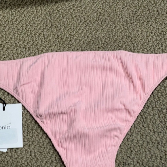 NEW Onia | Ashley Swimsuit Bikini Bottom RIBBED SIZE LARGE Tahiti Pink NWT - Picture 7 of 7